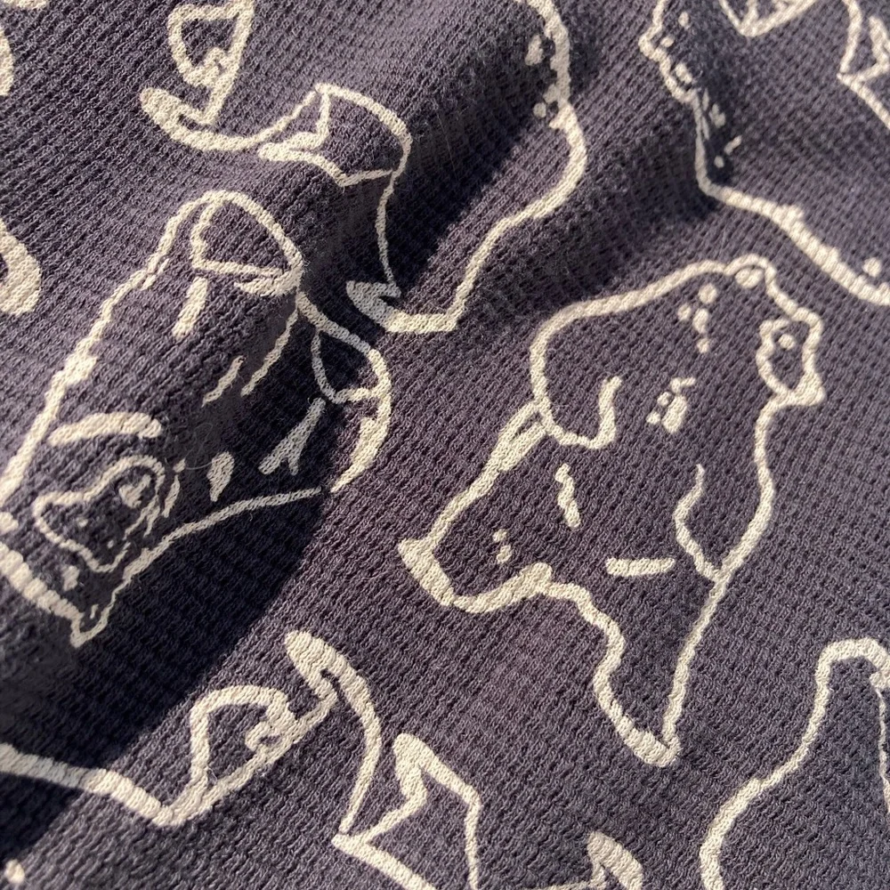 HANNA ANDERSSON - Cotton Waffle Crewneck Sweatshirt in North Air Bear Camo - 4T